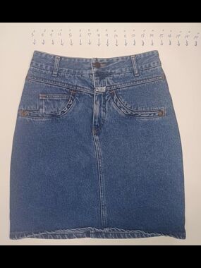 Marithe Francois Girbaud Vintage Dark Blue Denim Mini Skirt